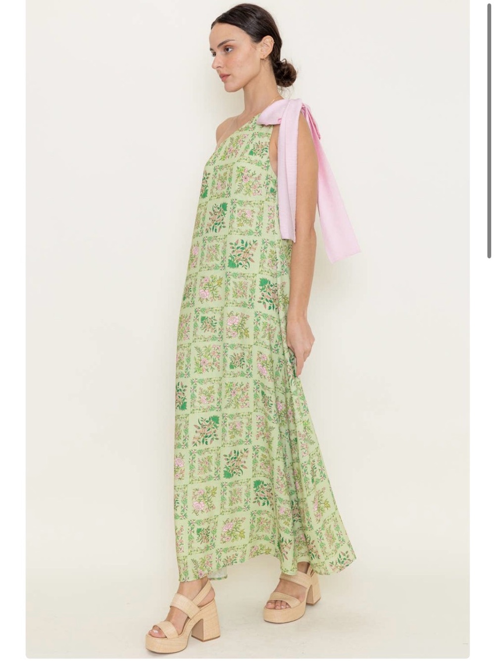 Fore One Shoulder Floral Maxi Dress